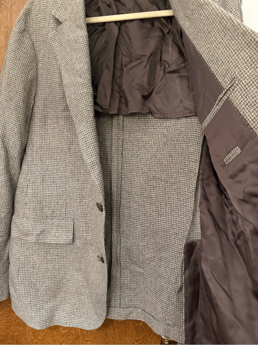 Men's J.Crew lightweight patterned  Blazer - black tan light blue